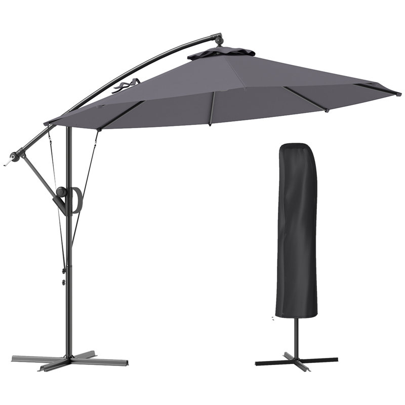 305cm Tilt Cantilever Parasol, Grey