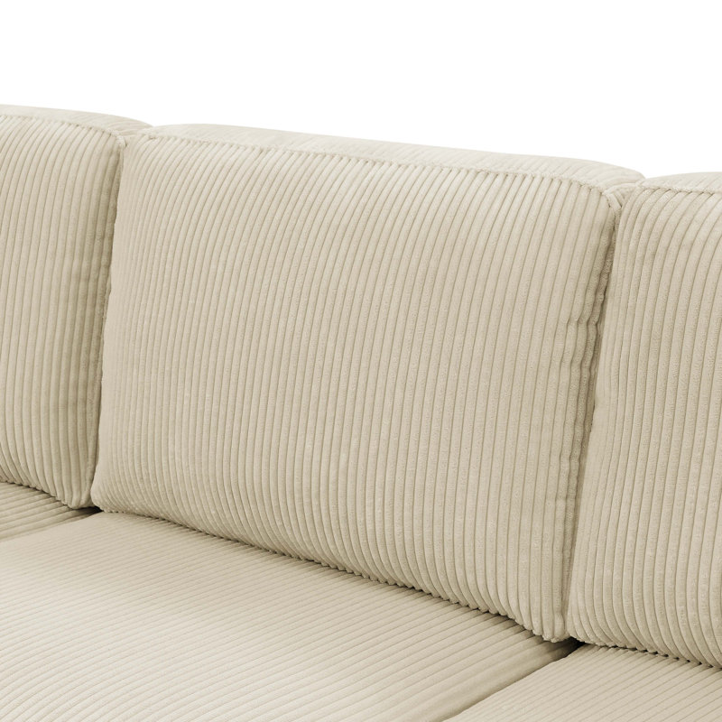 Larnwick Sectional, Beige Corduroy