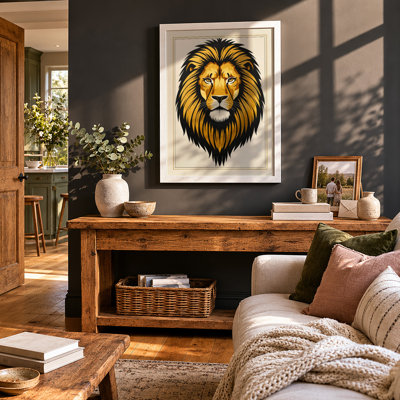 Noble Lion Modern - Framed Print