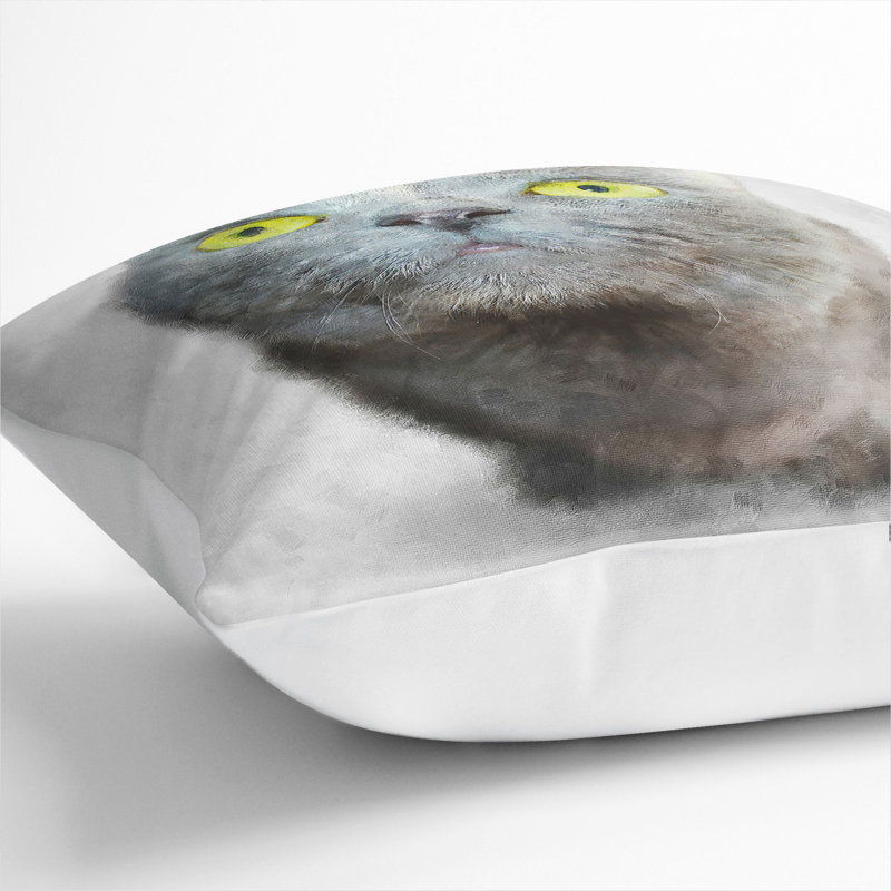 British Shorthair Cat Vol.4 Painting Square Throw Cushion, White, 55cm H x 55cm W x 20cm D