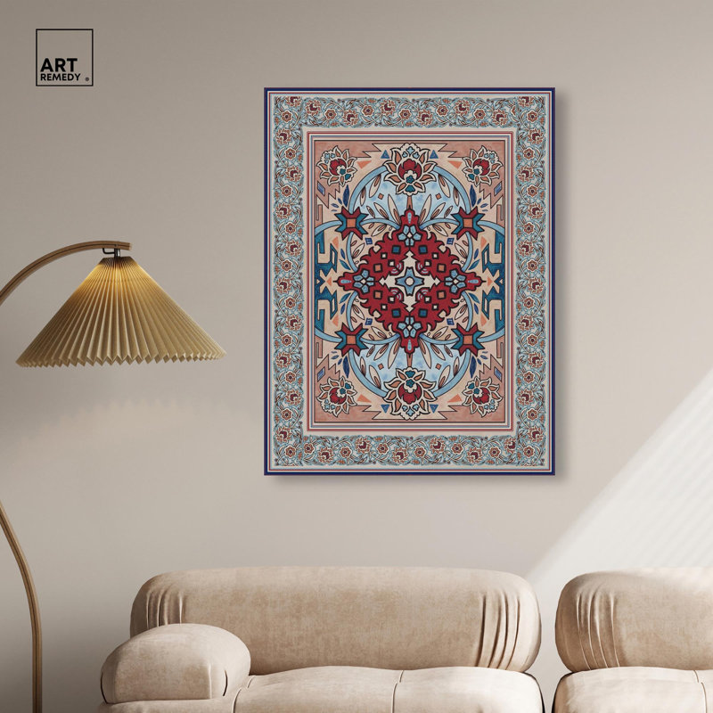 Décoration murale orientale en toile ornementale , Toile tendue, H 36 po x l 36 po