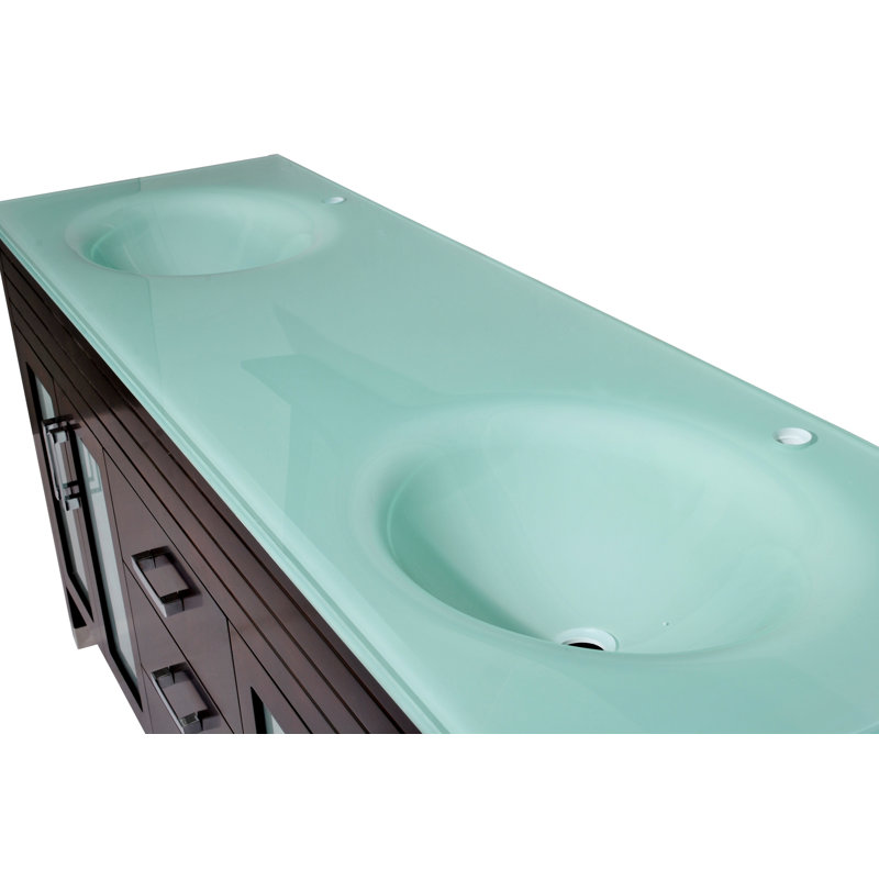 Ensemble de meuble-lavabo de salle de bain double 72 po avec miroir dayton, Espresso