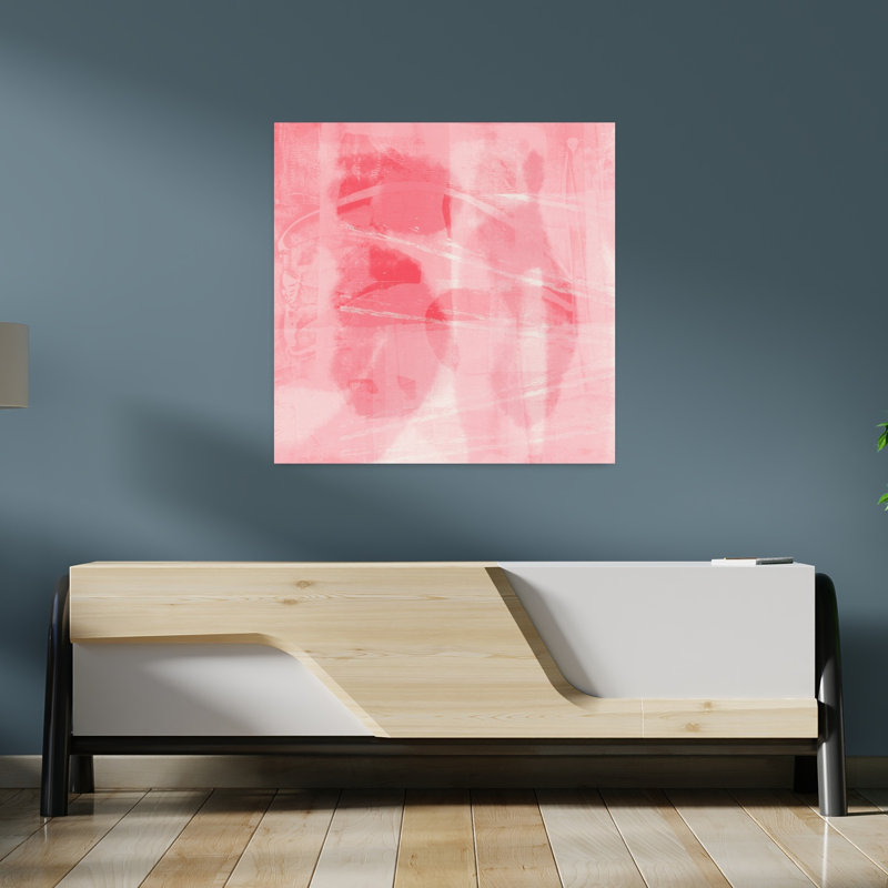 Soft Pink Abstract Flow Abstract Contemporary Delicate Wall Art Print 1 Piece Wrapped Canvas Wall Art, 91.44cm H x 91.44cm W