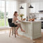 Swivel Upholstered Counter Stool with Solid Wood Frame-1955858752