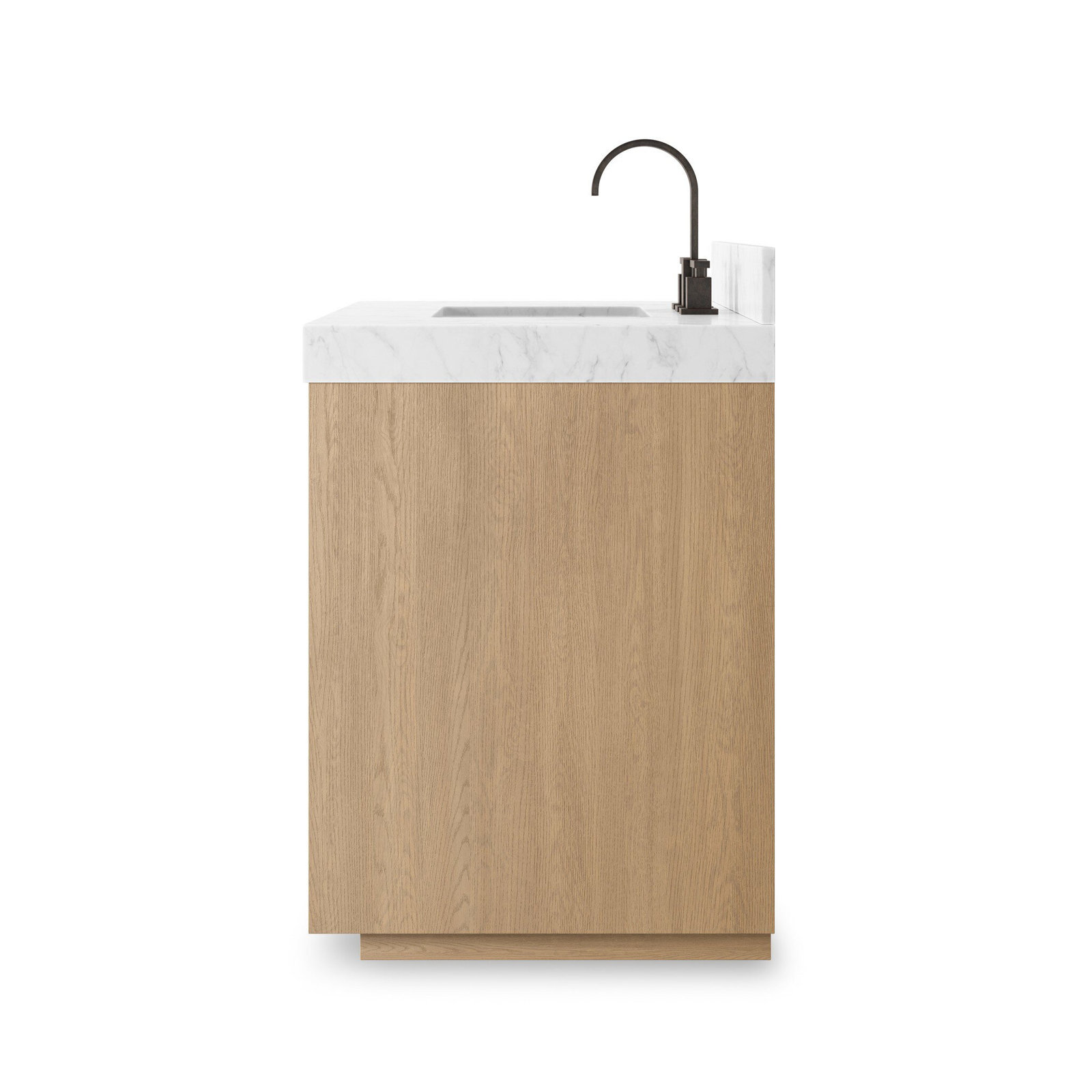 Oak Single Bathroom Vanity, Satin Light Wash Oak