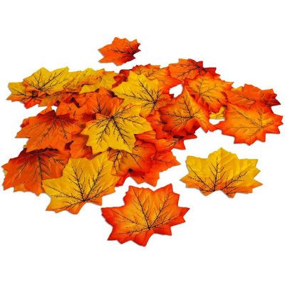 PMU Thanksgiving Autumn Leaf Assortment Artificial Fall Leaves Decor Harvest Colored (50/Pkg) Pkg/1