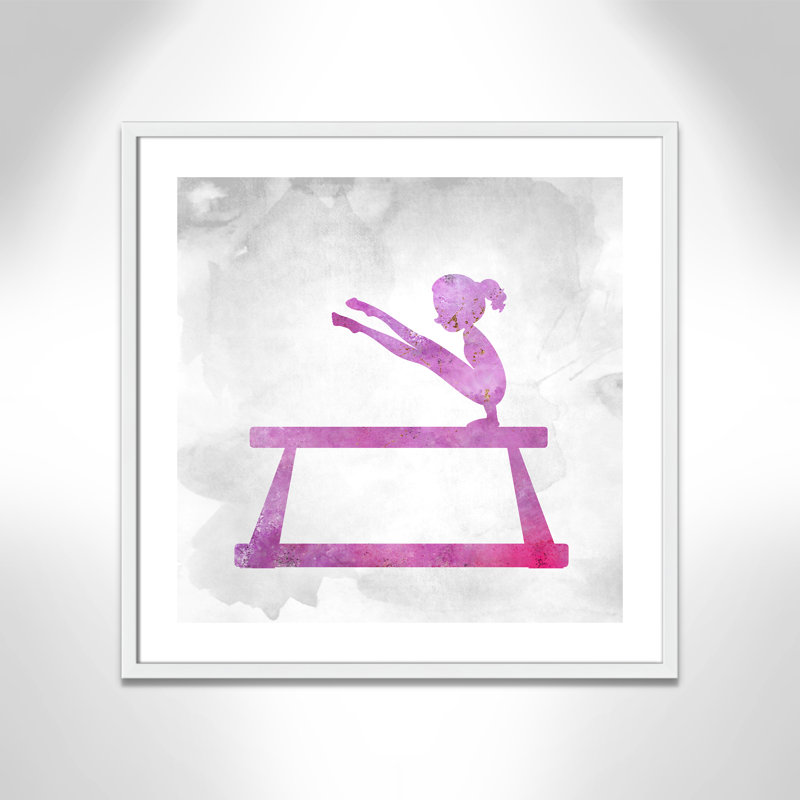 Gymnastique 3, impression sur papier, H 27,5 po x l 27,5 po x P 1,19 po, Encadré de boîte blanc