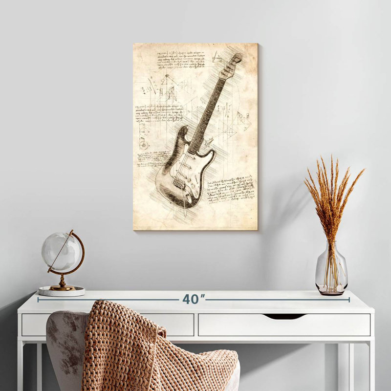 Plan de guitare électrique Abarca, H 24 po x l 16 po