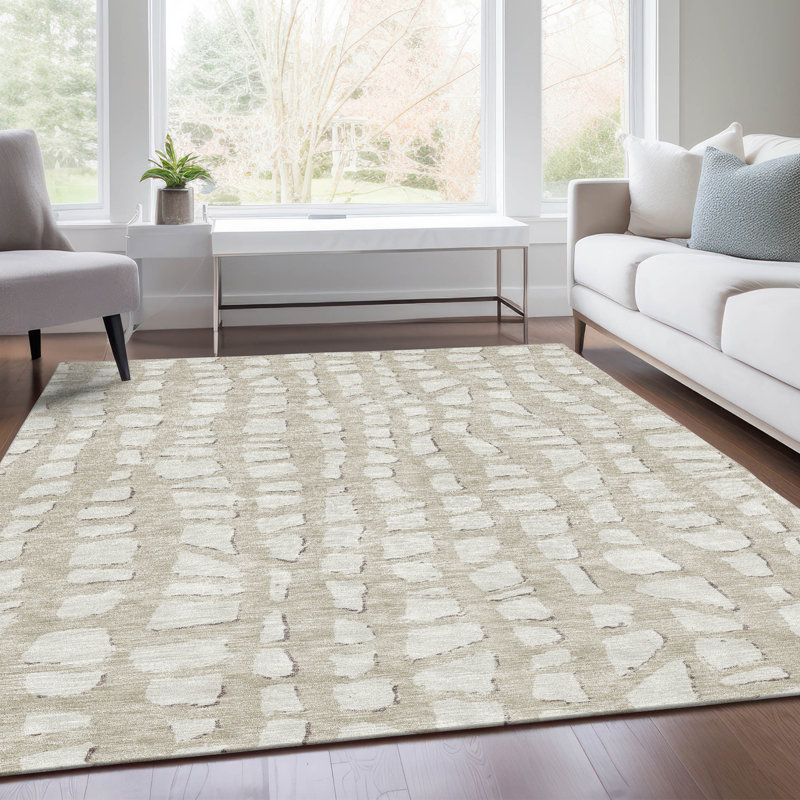Tapis intérieur / extérieur en polyester tissé à la machine Lamanna, Rectangle 2 pi 6 po x 3 pi 10 po