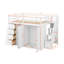 Structure de lit double pleine grandeur avec garde-robe intégrée, bureau, tablettes de rangement et tiroirs-735849709