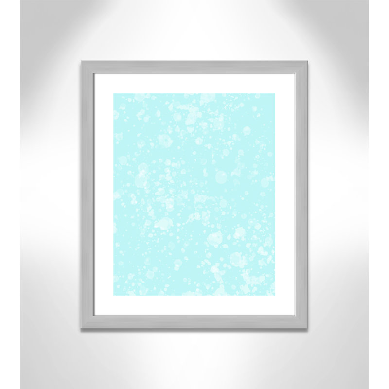 Impression sur papier de bulles fantaisistes, H 26,5 po x l 22,5 po x P 0,625 po, Encadré plat argent