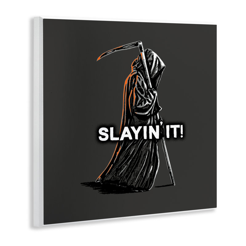 Plaque murale Slayin 'It Grim Reaper, design par Jedco Brands, Inc.