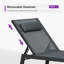 Structure d'extérieur surdimensionnée en aluminium pour chaise longue de piscine avec table d'appoint et roues-1454203799