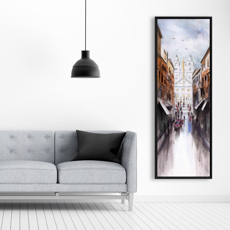 "Place historique" sur toile, H 60 po x l 20 po