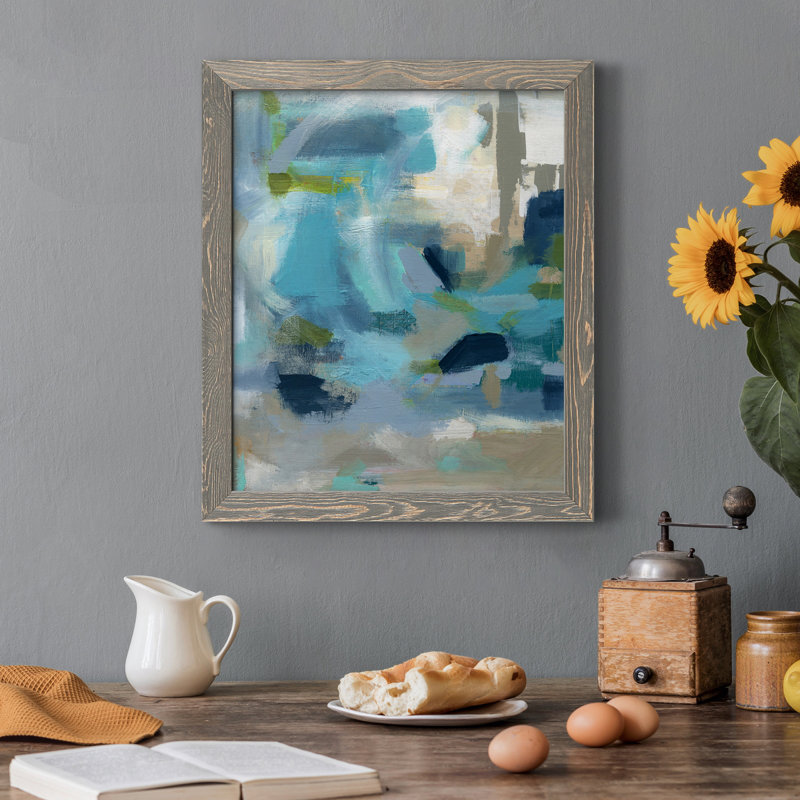 Circle the Beachfront - Peinture sur toile encadrée, Gris, H 37,5 po x l 27,5 po x P 1,5 po