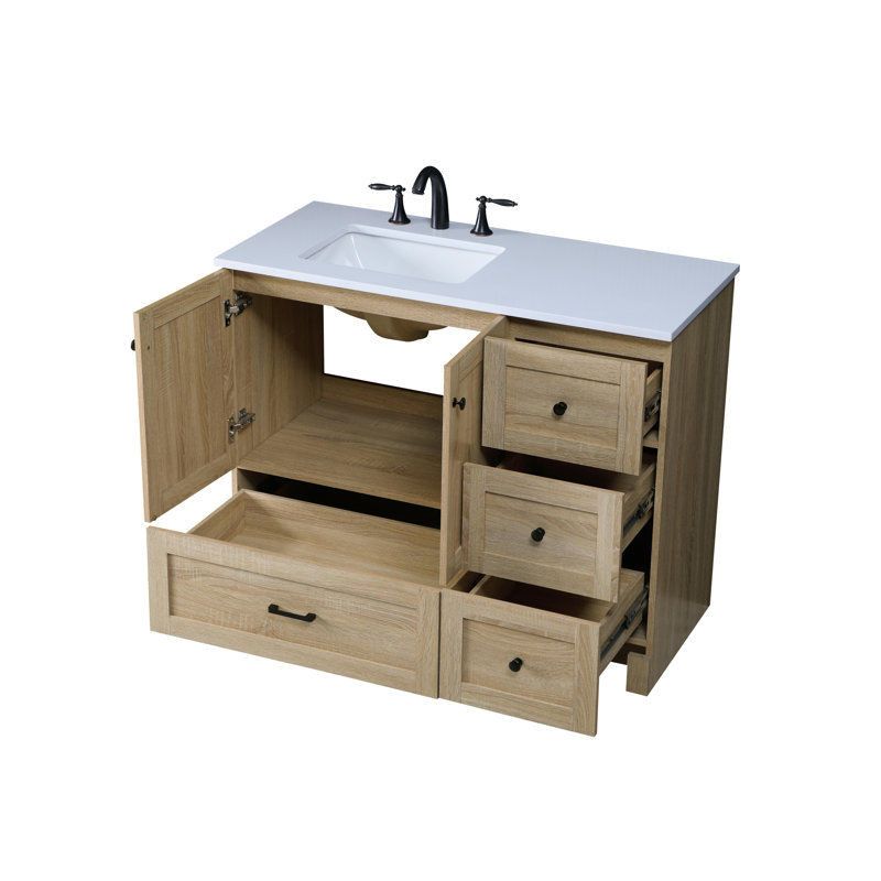 Ensemble de meuble-lavabo simple 42 po Soma, Bois de manguier
