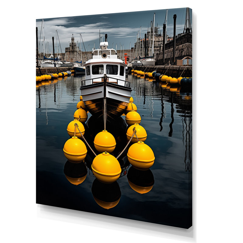 Port Wharf Reflections I - impression, H 20 po x l 12 po x P 1 po, Toile tendue