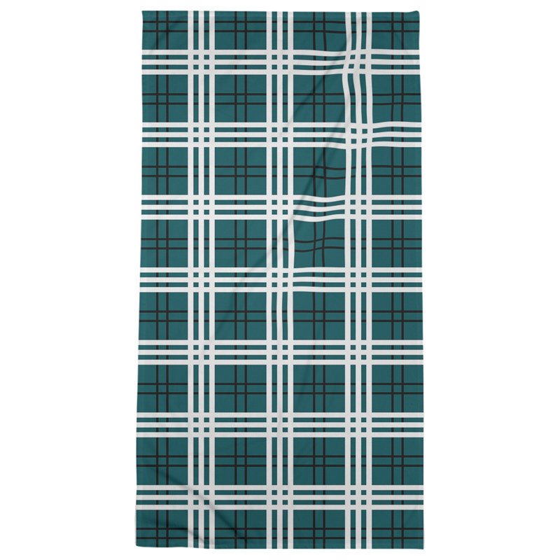 Bath Towel, Microfiber, Midnight Green/Black/White