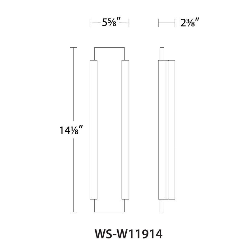 Fiction LED Outdoor Sconce, 14.13" H x 2.38" W x 5.63" D