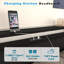 Lit plateforme en métal noir foncé avec tête de lit à DEL, tiroirs de rangement, aucun sommier requis