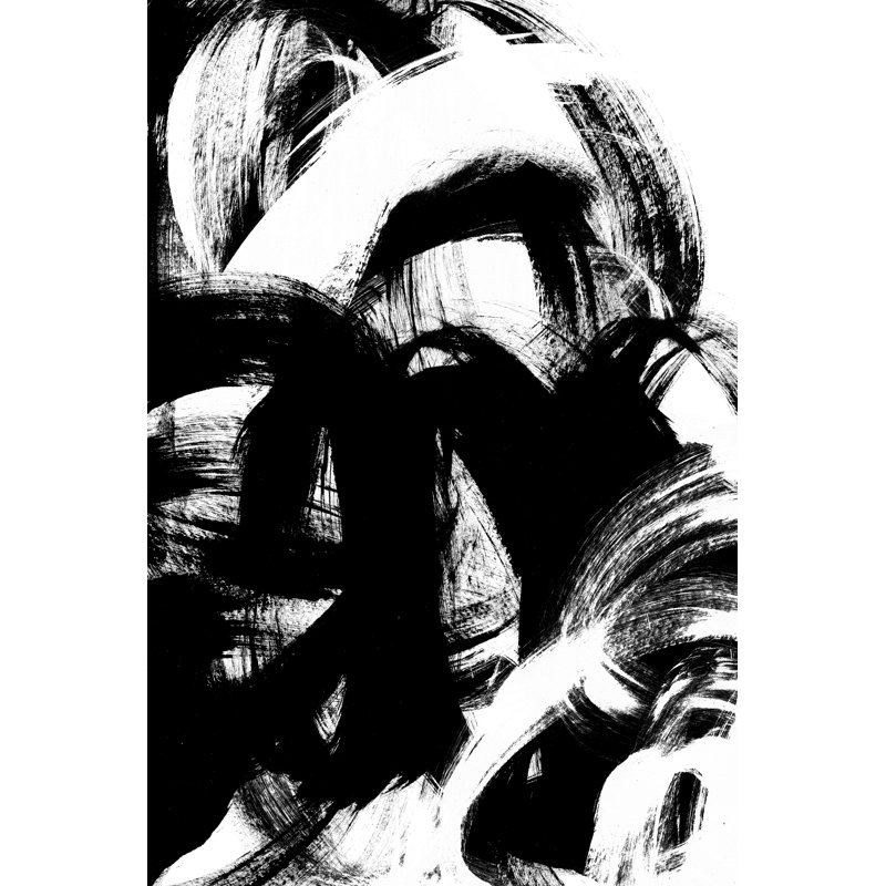Onyx Swipe II - Wrapped Canvas Painting, 91 cm H x 61 cm W, Wrapped Canvas
