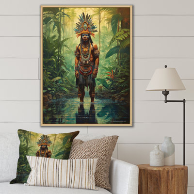 Indien, chaman dans la forêt tropicale d'Amazonie I sur toile
