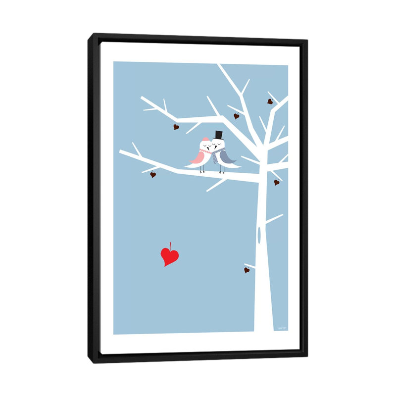 « on the tree », impression sur toile, H 26 po x l 18 po x P 1,5 po, Toile avec cadre noir, Pas de tapis