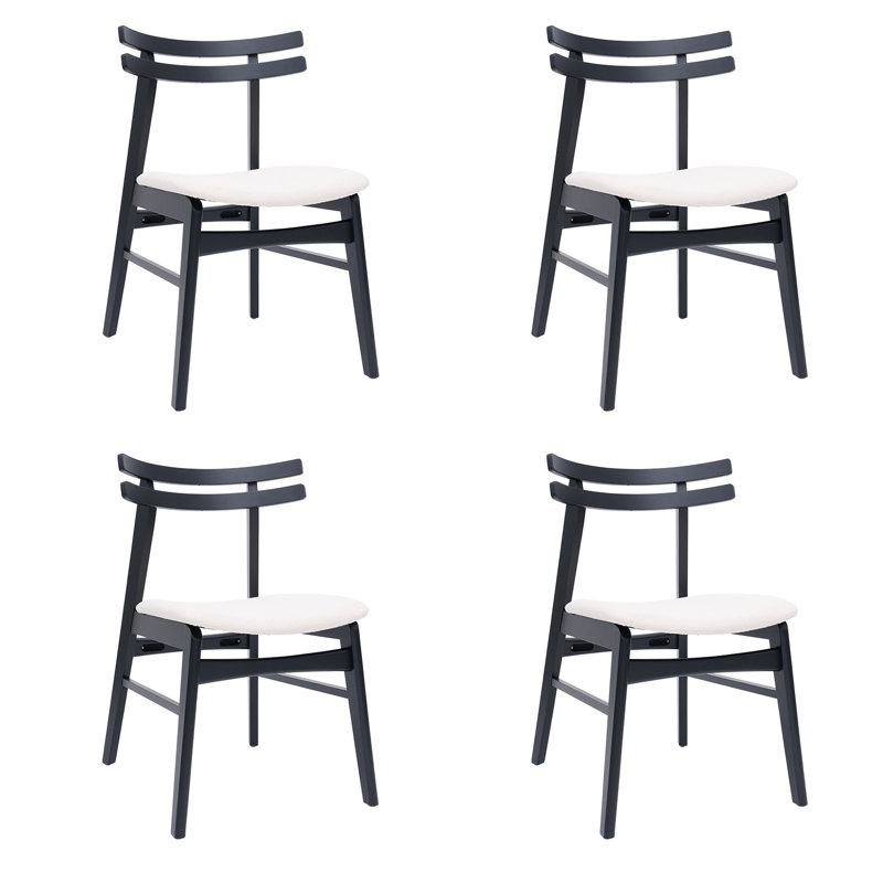Chaises d'appoint de salle à manger rembourrées modernes avec dossier courbé et pieds en bois massif pour la salle à manger / salon