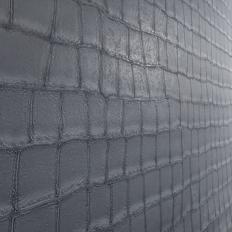 Papier peint en cuir d'alligator gris mat moderne Hanniah
