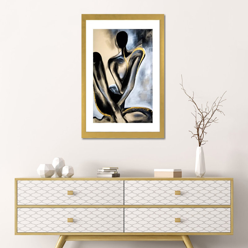 Le bon équilibre par chance Watt-reproduction d’art, H 24 po x l 16 po x P 1 po, Gold Paper, Blanc