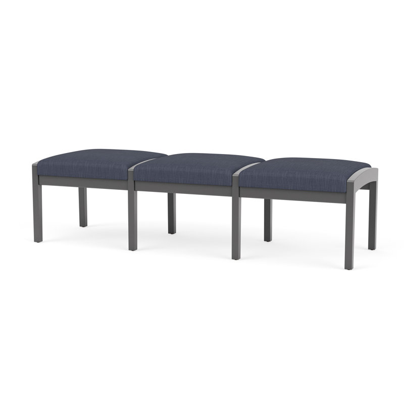 Banc en bois 3 places Lenox, Étain, Plot Line bleu marine