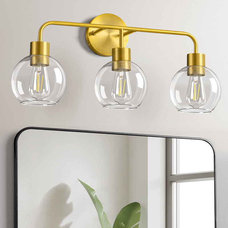 3-Light Dimmable Gold Vanity Light