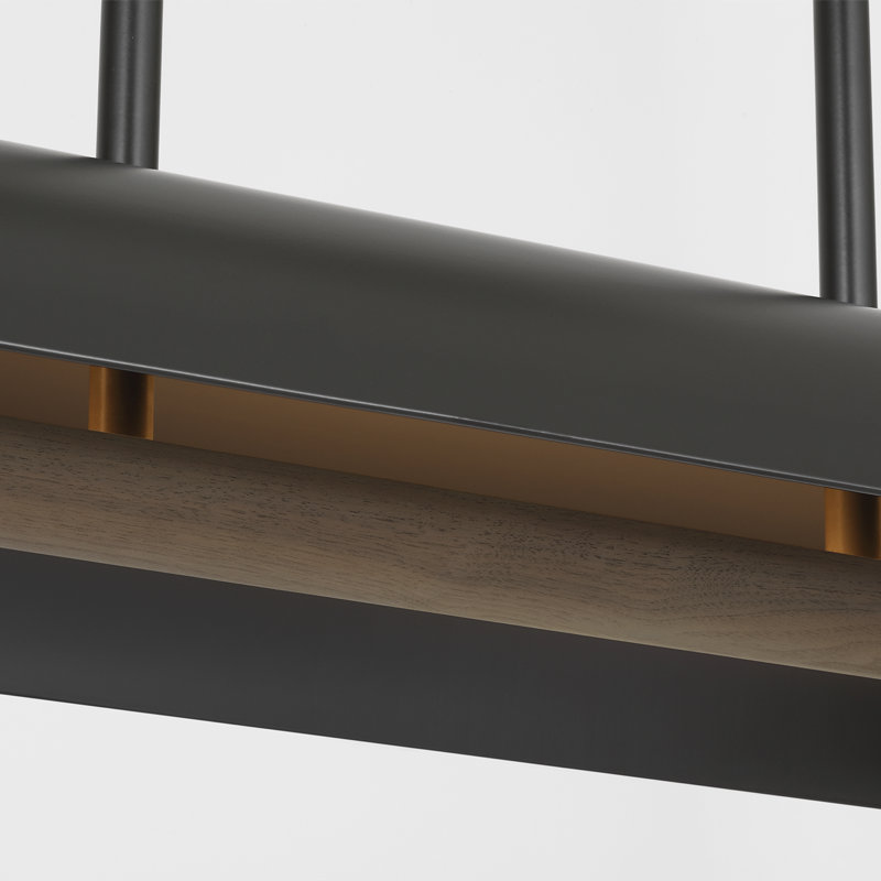 Anne-Marie Barton Remi 60" Linear Pendant, Matte Carbon and Warm Walnut