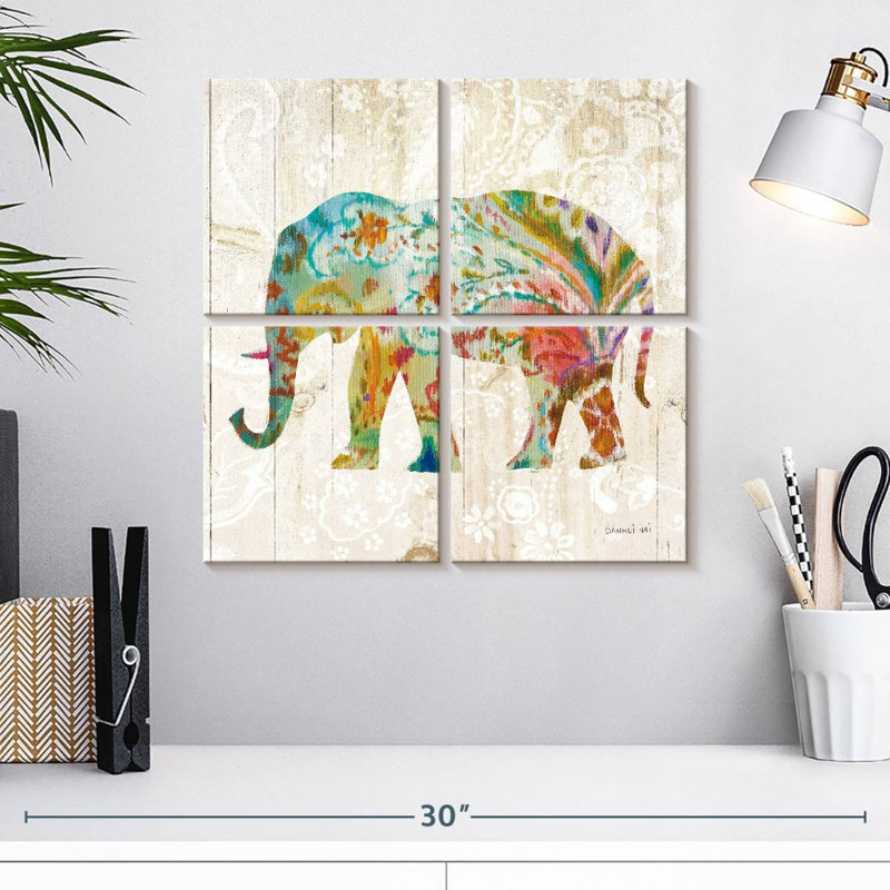 Éléphant Bramho Boho Paisley II, H 18 po x l 18 po