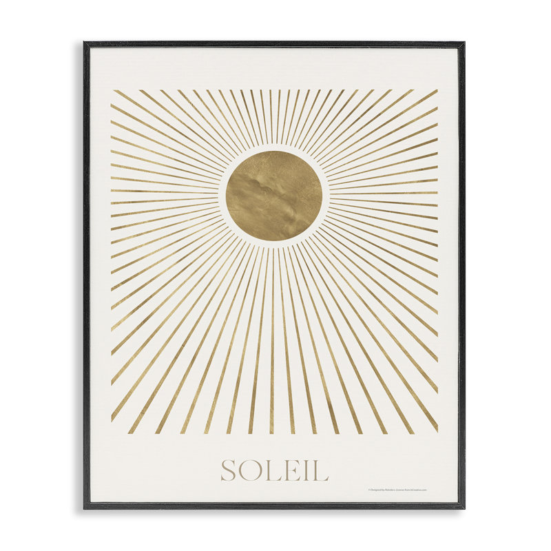 Soleil Boho, estampe numérique par Reinders, Giclée encadrée noir minuit, H 14 po x l 11 po