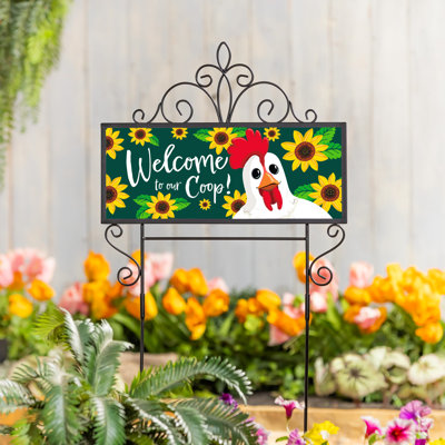 Enseigne horizontale en PVC Winky Blinky Welcome to Our Coop, 20 po x 8 po