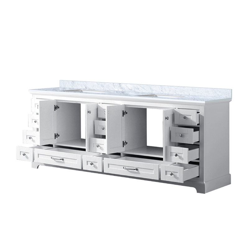 Double Bath Vanity with Cultured Marble Top, White