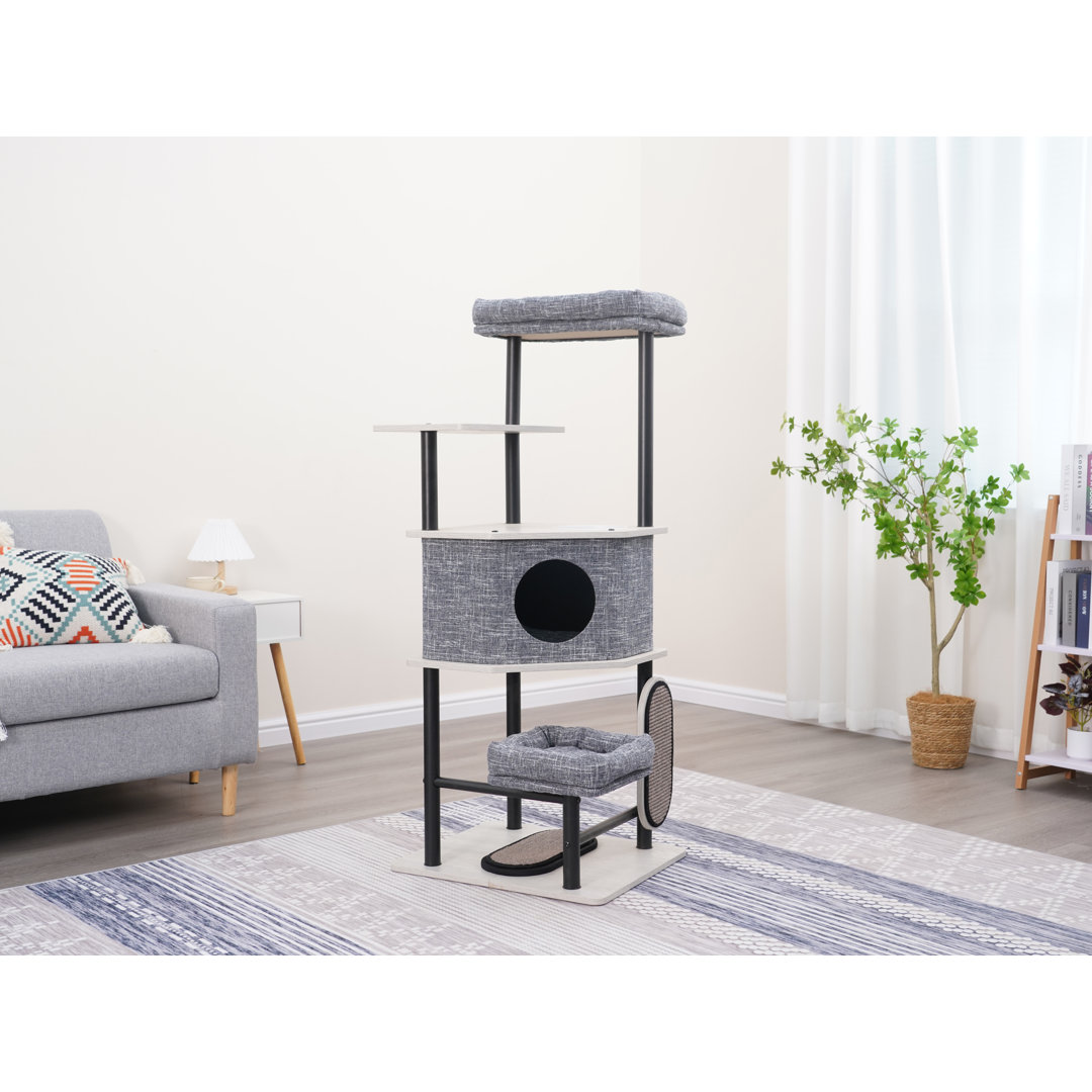 PetPals 54" Cat Tree with Condo and Scratching Pads PetPals