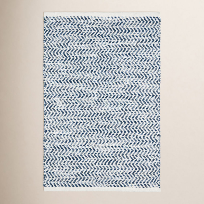 Coastal Blue Handwoven Indoor/Outdoor Rug, Rectangle 5' x 8'