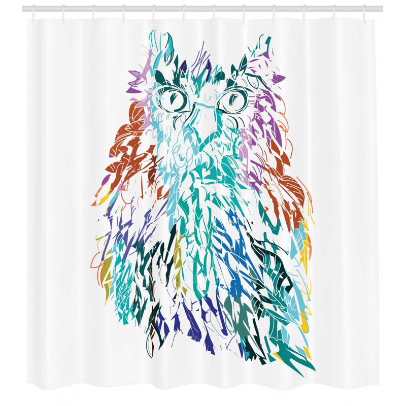 Shower Curtain with Hooks Included, 70" H x 69" W