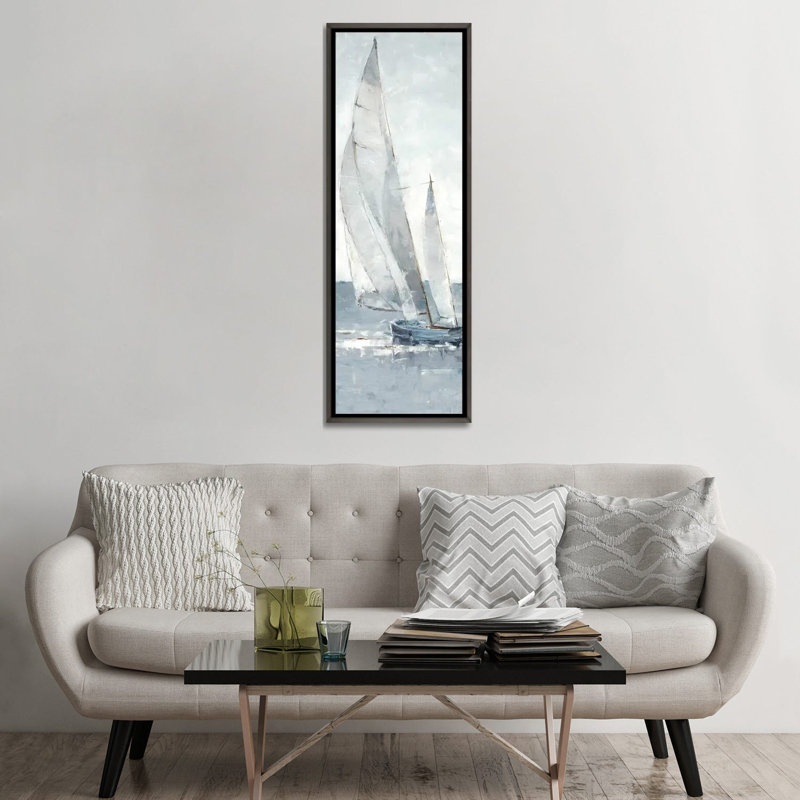«Gray Seas I» par Ethan Harper - reproduction d'art panoramique sur toile, H 60 po x l 20 po x P 1,5 po