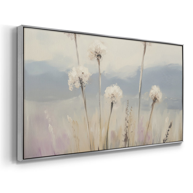 Série paysage - CXII - Toile tendue avec châssis encadré - Prêt à être accroché, Argent argent, H 17 po x l 33 po