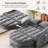 Modern Convertible 2-Seater Sofa Bed With Storage Ottoman, Reclining Backrest, And Side Pocket Armrest-956782539