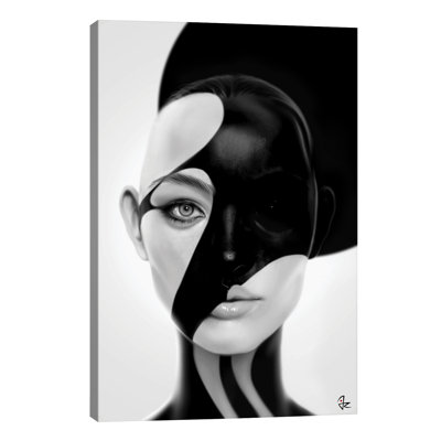 Black Mask by Giulio Rossi - Wrapped Canvas Print