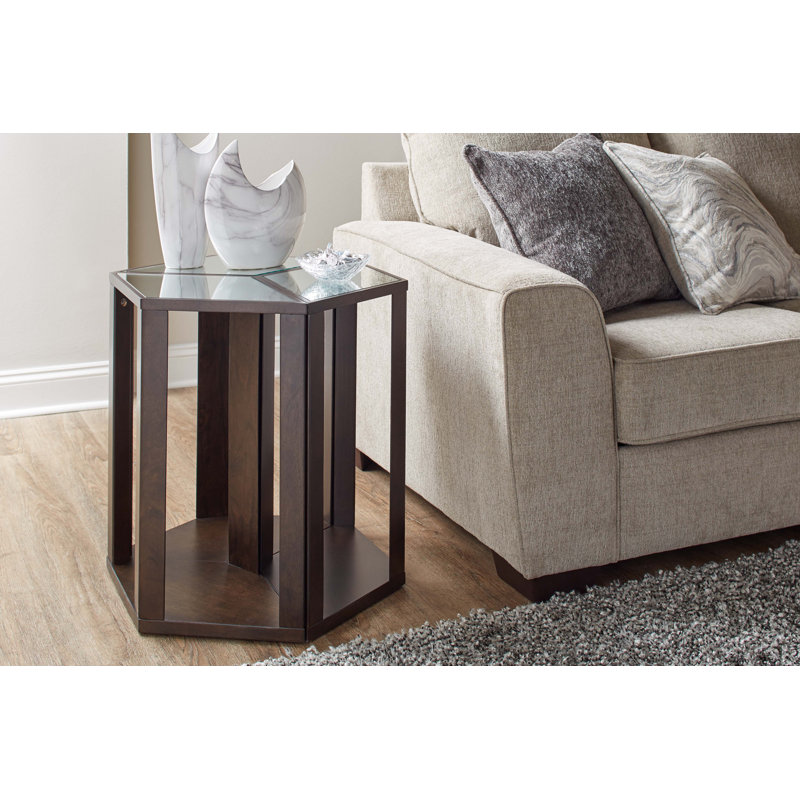 Siobhan Mirrored Glass Top Nesting Tables, Espresso