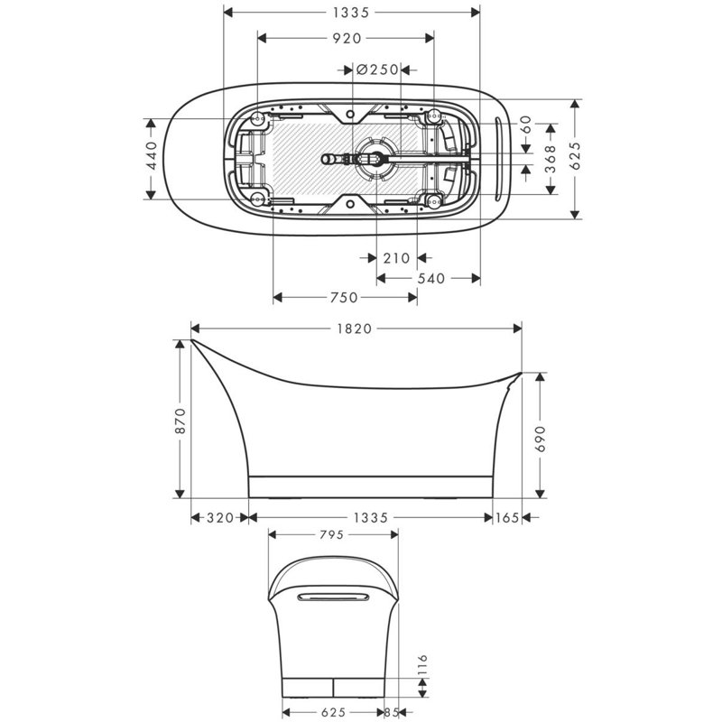 Urquiola 71.25'' L Freestanding Soaking Bathtub