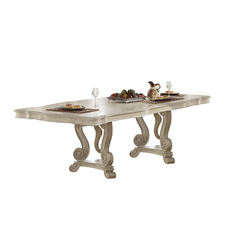 Ensemble de table de salle à manger 11 pièces Elamin, Blanc antique
