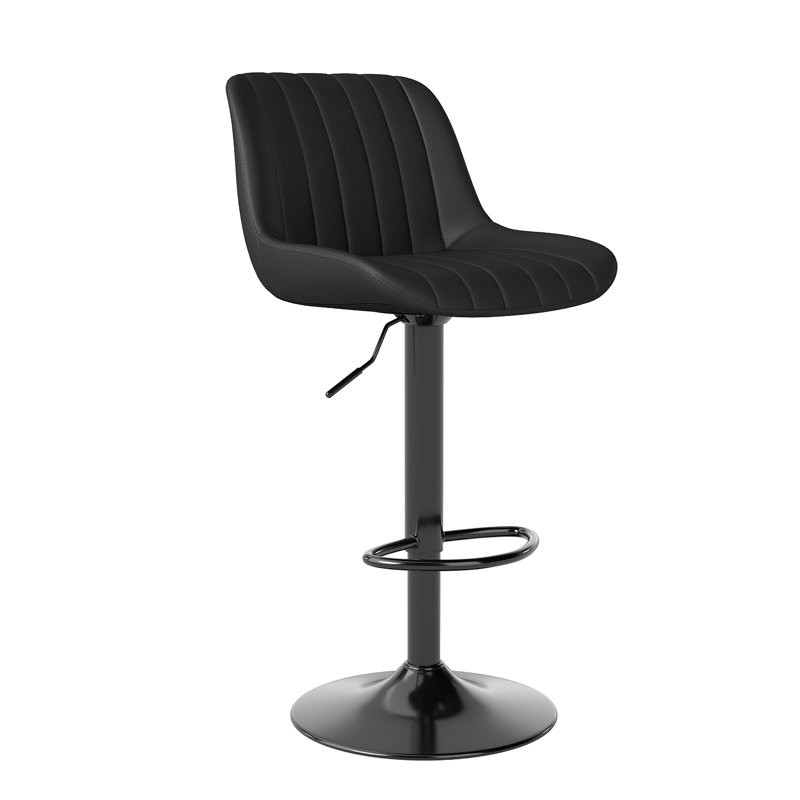 Moniq Swivel Adjustable Height Bar Stool, 1, Black