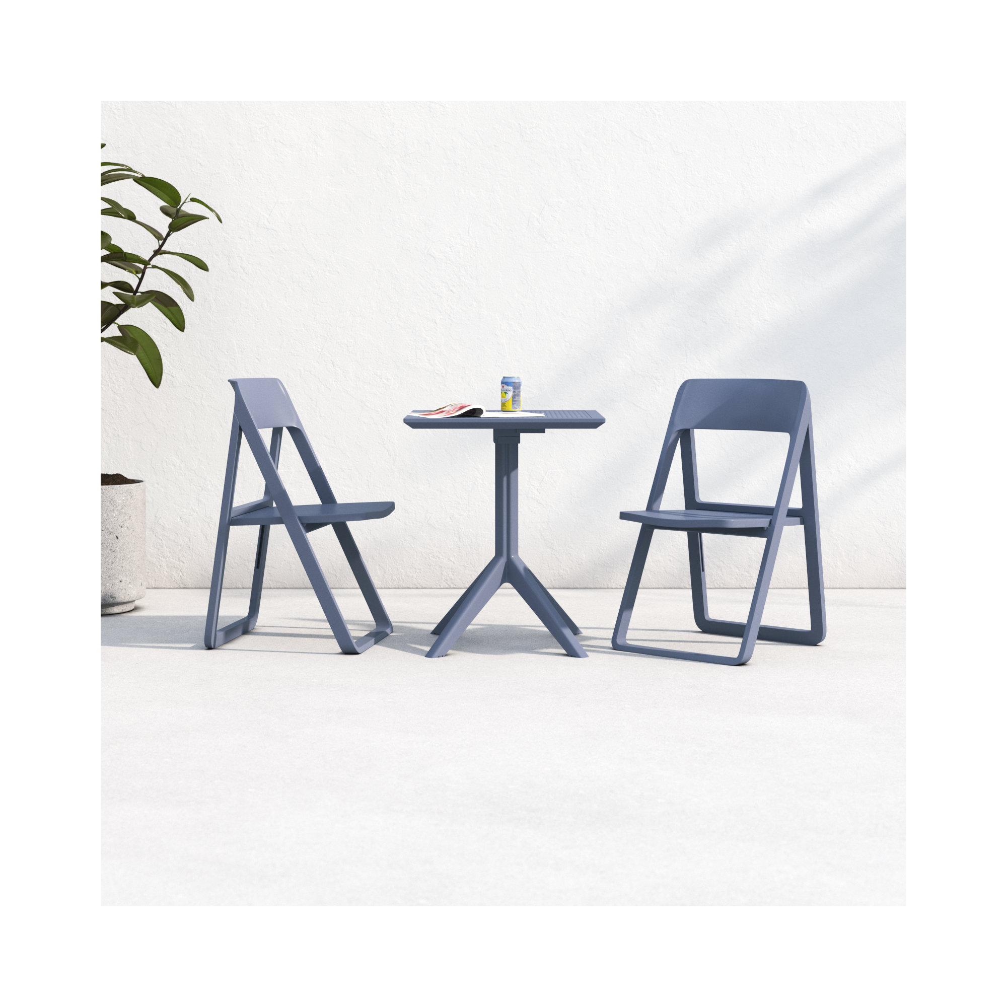 Farrah Square 2 - Person Bistro Set, Dark Gray