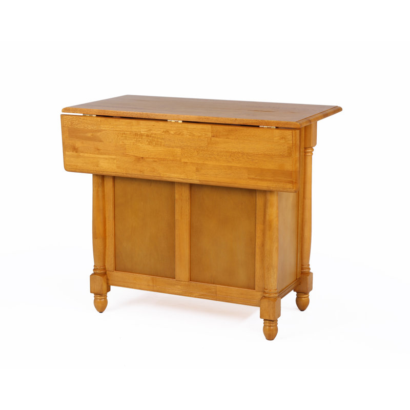 Azizi Wood Kitchen Cart, Rich Honey/Light Oak